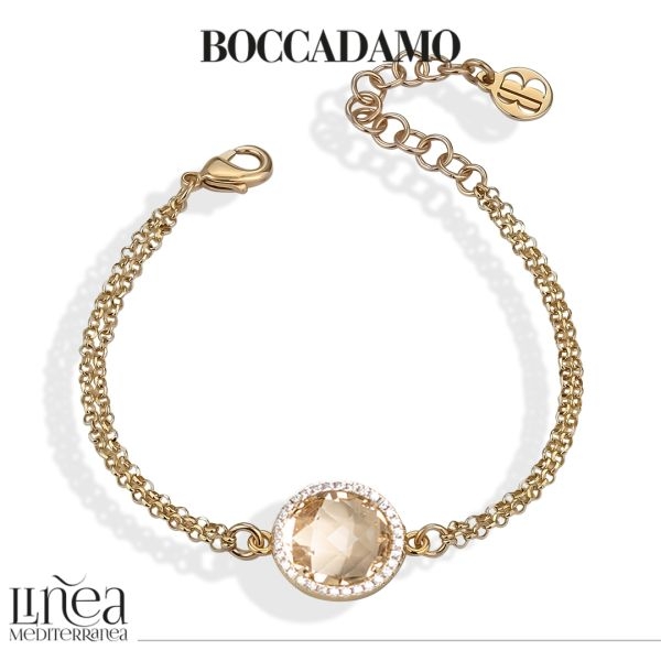 Bracciale color oro con cristallo champagne